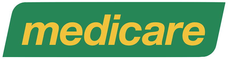 A green and yellow logo for Medicare on a transparent background.